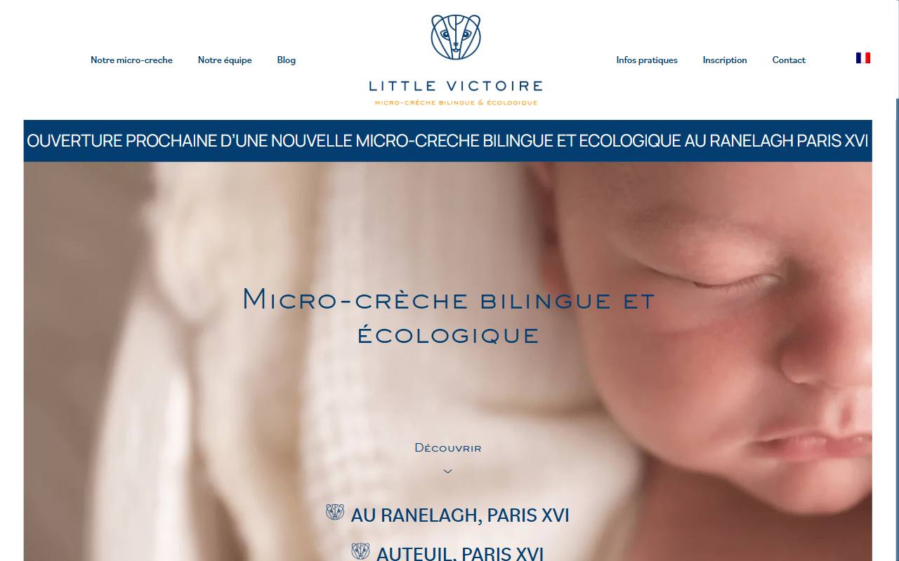 Capture d’écran : Little Victoire, Micro-crèches bilingues et écologiques, Paris 16e