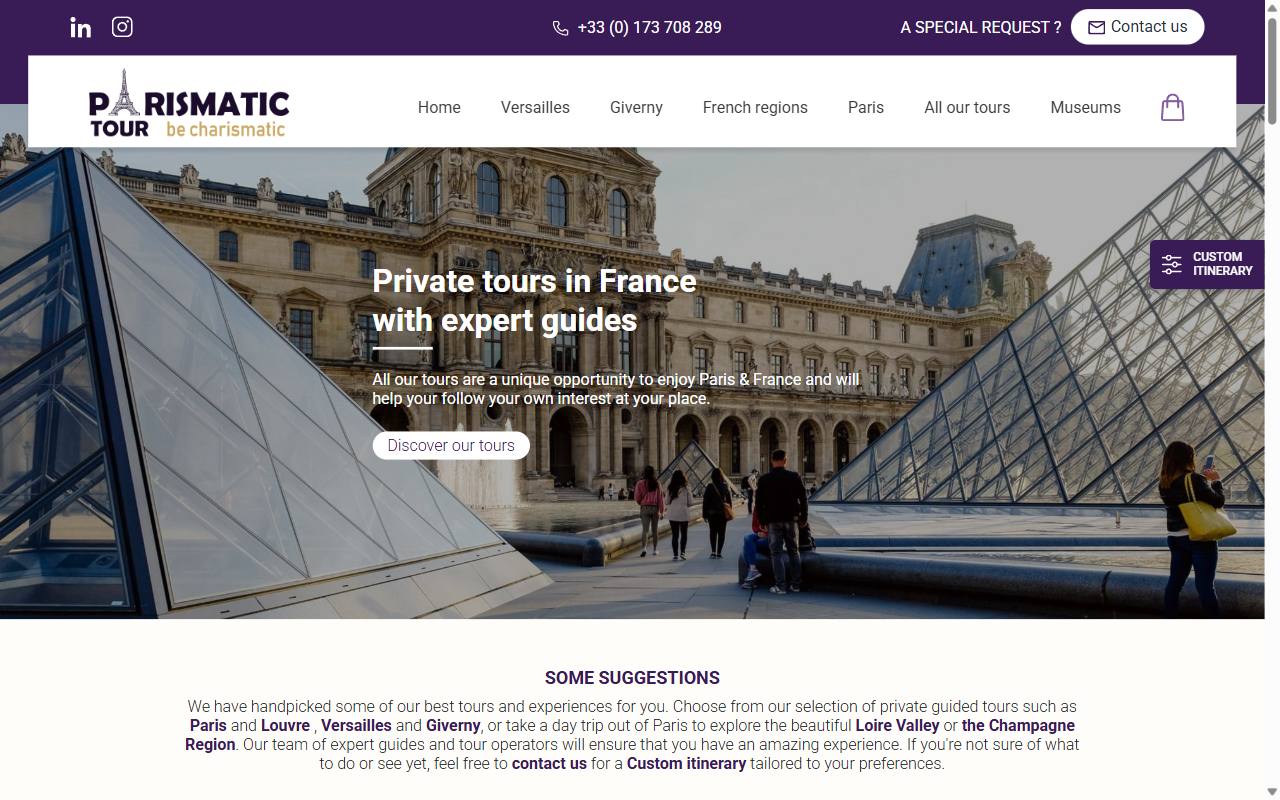 Capture d’écran : Parismatic Tour, Visites privées avec guide au départ de Paris