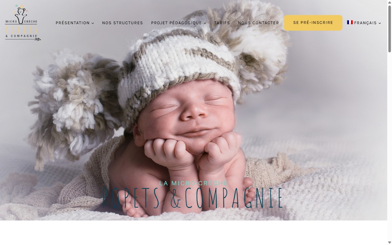 Capture d’écran : Popets & Compagnie, Réseau de micro-crèches bilingues, Cruseilles et Allonzier-la-Caille (Haute-Savoie)